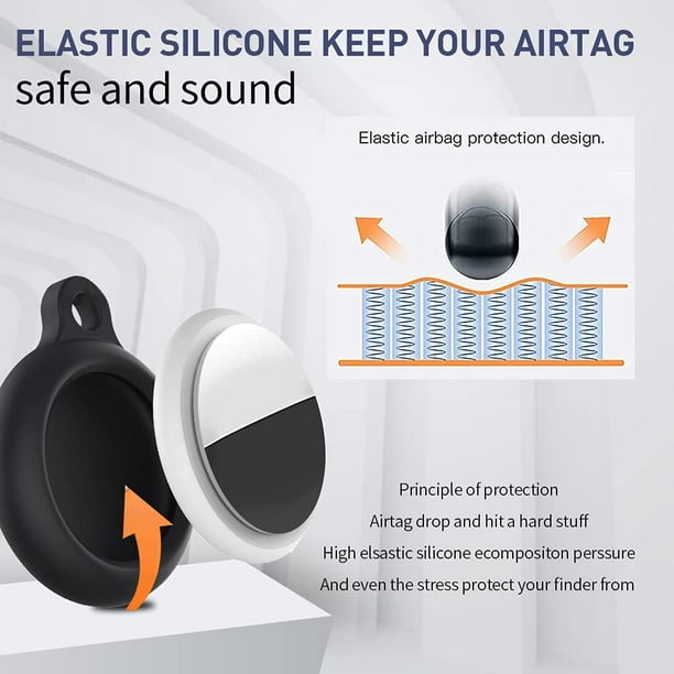 Paquet de 4 supports AirTag étanches, étui de protection pour Airtags, étui  en silicone anti-rayures compatible avec le support de traqueur 