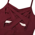 thumbnail image 6 of DPOIS Womens Criss Cross Back Built in Shelf Bra Camisole Ballet Dance Leotard Burgundy-A L, 6 of 7