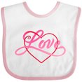 thumbnail image 3 of Inktastic Love in Red and Pink with Heart Boys or Girls Baby Bib, 3 of 4