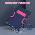 thumbnail image 5 of ELEHOLD Rugged Hybrid Case for Walmart ONN 10.1 Inch Tablet Gen 3 2022(Model:100071485), Tri-Layers Hard PC Soft Silicone Hidden Kickstand Anti-Scratch Shockproof Heavy Duty Kids Case,Navy + Rose, 5 of 7