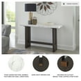 thumbnail image 2 of Signature Design by Ashley Burkhaus Sofa Table, Natural Marble Top, Dark Brown Oak Console for Living Room, 2 of 9