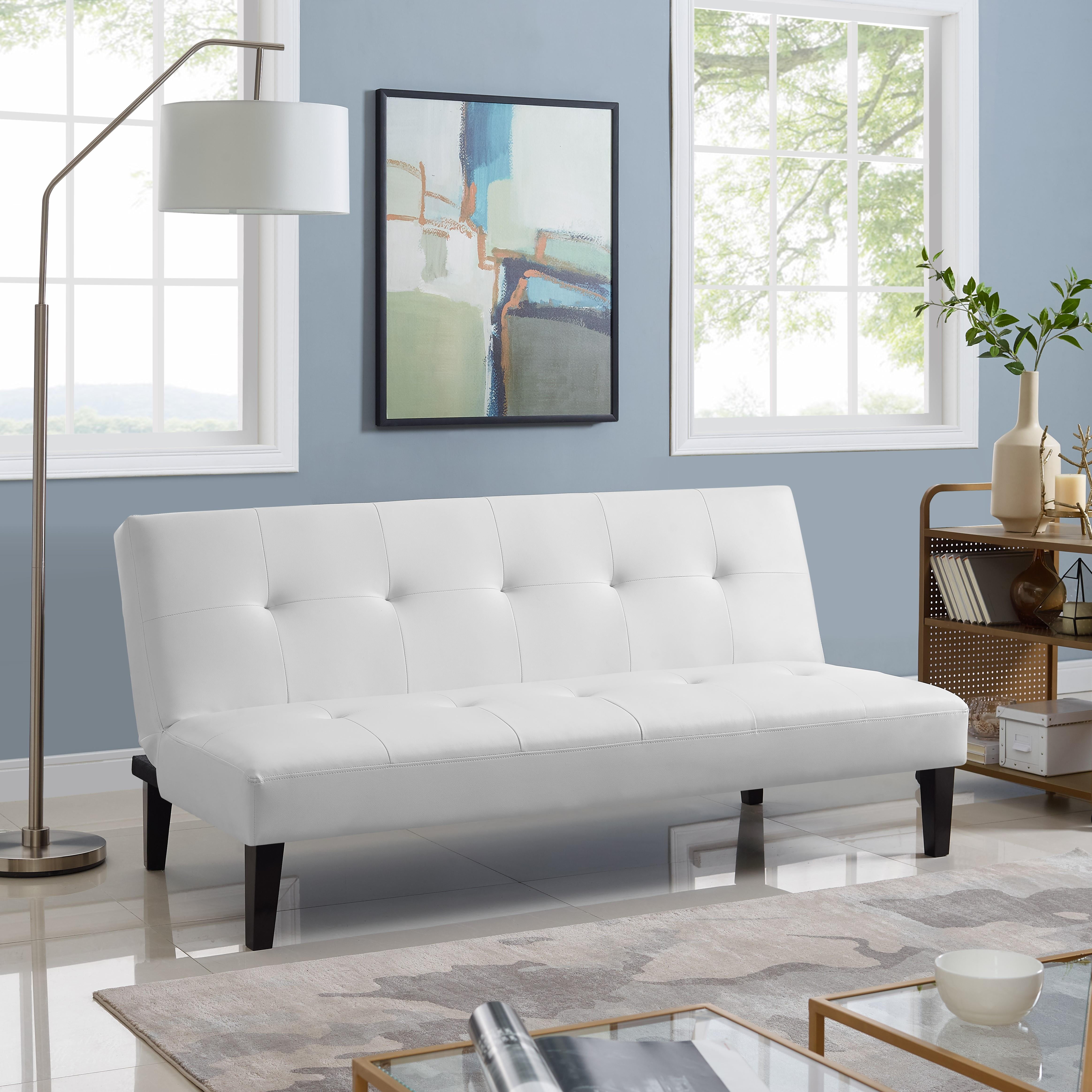 Naomi Home Button Tufted Futon, White