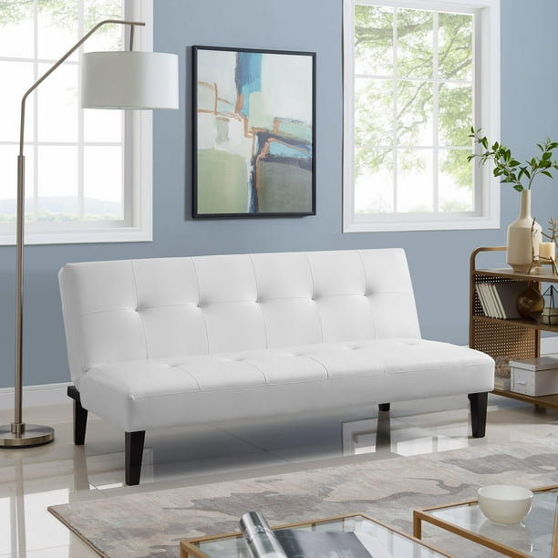 Naomi Home Button Tufted Futon, White