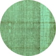 thumbnail image 1 of Ahgly Company Indoor Round Oriental Turquoise Blue Modern Area Rugs, 8' Round, 1 of 4