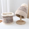 thumbnail image 4 of MPWEGNP Hat and Scarf Set Womens Earmuffs Add Flocking Thermal Cycling Warm Winter Knitting, 4 of 4