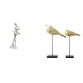 thumbnail image 1 of Figuras Modernas De Niña Bailarina Y Pájaro, Adornos Creativos De Escritorio Para Dormitorio, Oficina, Entrada, Chimenea, Esculturas De Animales, Decoraciones., 1 of 8