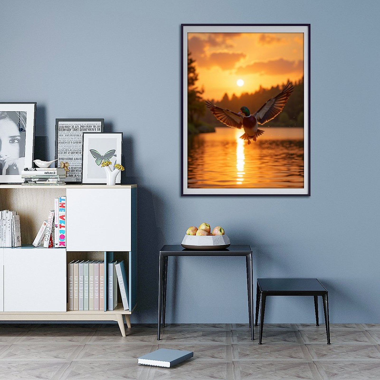 Diamond Art Kits for Adults - 5d Duck Sunset Over Lake Flight Diamond Painting for Adults, Diamond Art for Adults Beginners, Diamond Painting Kits for Adults for Home Wall Decor