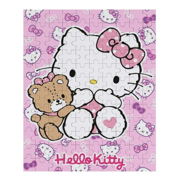 70 PCS Jigsaw Puzzle Hello Kitty Wooden Puzzle Challenging Game Fun Artwork For Family Friends Gifts