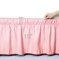 thumbnail image 3 of Unique Bargains Elastic Dust Ruffled Bed Skirt with 15" Drop Twin Light Pink, 3 of 8