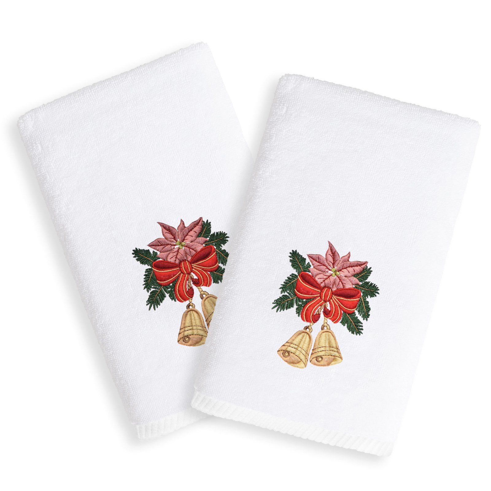 Linum Home Textiles Christmas Bells Embroidered Turkish Cotton Luxury