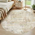 thumbnail image 4 of UERMEI 8'x8' Round Area Rugs for Living Room, Washable Non Slip Indoor Rug for Bedroom Home Decor Carpets, Modern Abstract Printed Carpet, Gray Gold, 4 of 7