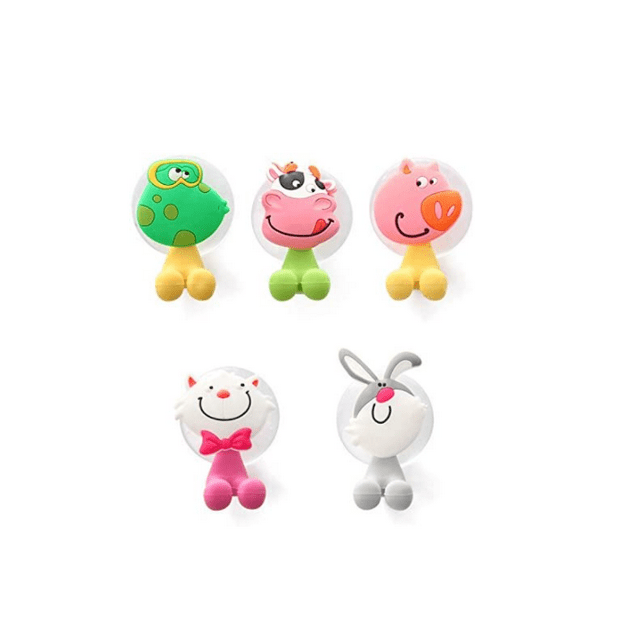 5 Animales Cute Kid Cartoon Cepillo de dientes Agarre Cepillo de dientes antibacteriano Ventosa Cubierta Titular oso de fresa Hogar