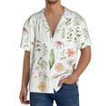 thumbnail image 1 of Balery Wildflower Watercolor 2 Camisa Casual de Manga Corta con Botones para Hombre, Texturizada, Estilo Cubano, para Playa, Verano-X-Large, 1 of 5