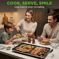 thumbnail image 2 of NutriChef 24-Inch Stove Top Griddle Pan, Nonstick Double Burner Grill & Griddle Combo, Ridged & Flat Surfaces, Cool-Touch Handles, Black, 2 of 4