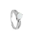 thumbnail image 4 of CHOOSE YOUR COLOR Oval White Simulated Opal Infinity Knot Ring .925 Sterling Silver Band CZ Female Size 6, 4 of 4