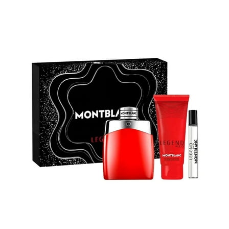 Mont Blanc Legend Red 3.3 oz EDP   3.3 gel  0.25 oz edp spray Mens Set NIB