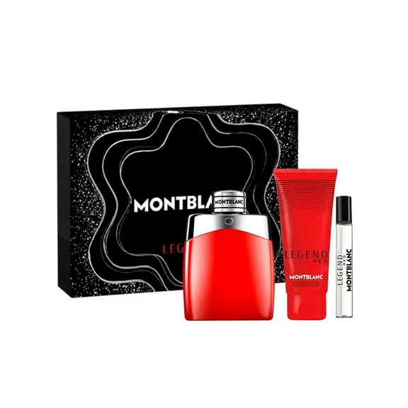 Mont Blanc Legend Red 3.3 oz EDP   3.3 gel  0.25 oz edp spray Mens Set NIB