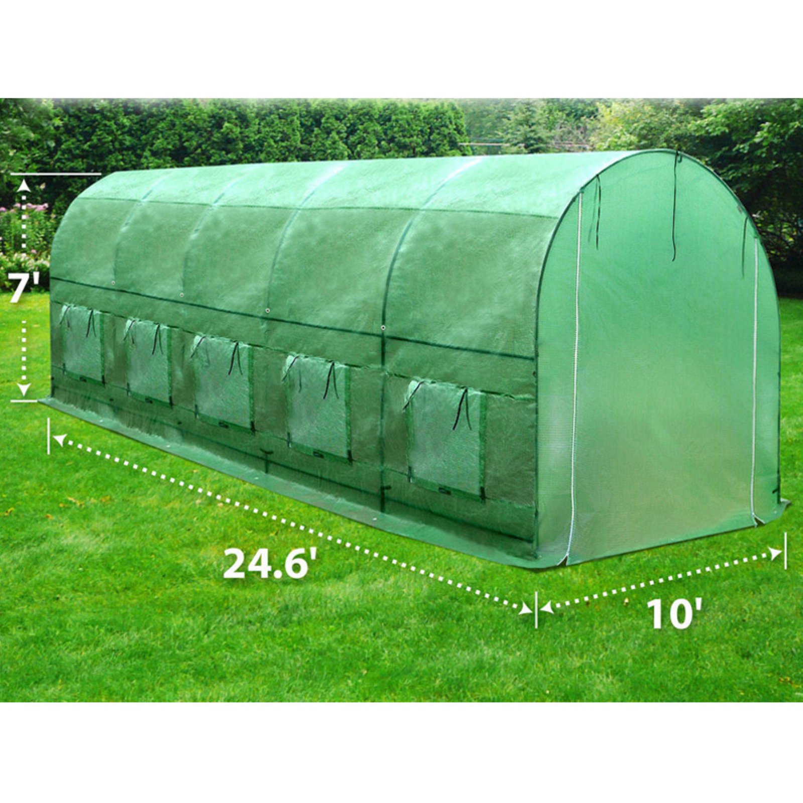 Sunrise Umbrella Outdoor Plant Gardening 24.6L x 10W x 7H ft. Large Hot WalkIn Greenhouse