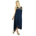 thumbnail image 2 of Bimba Women Blue Cotton Mid Calf Dress Asymmetrical Dress Sapaghetti Strap, 2 of 6