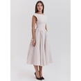 thumbnail image 6 of Women'S Corset Midi Dress Casual Flowy A Line Boat Neck Wedding Guest Dresses with Pockets Light Gray M, 6 of 9