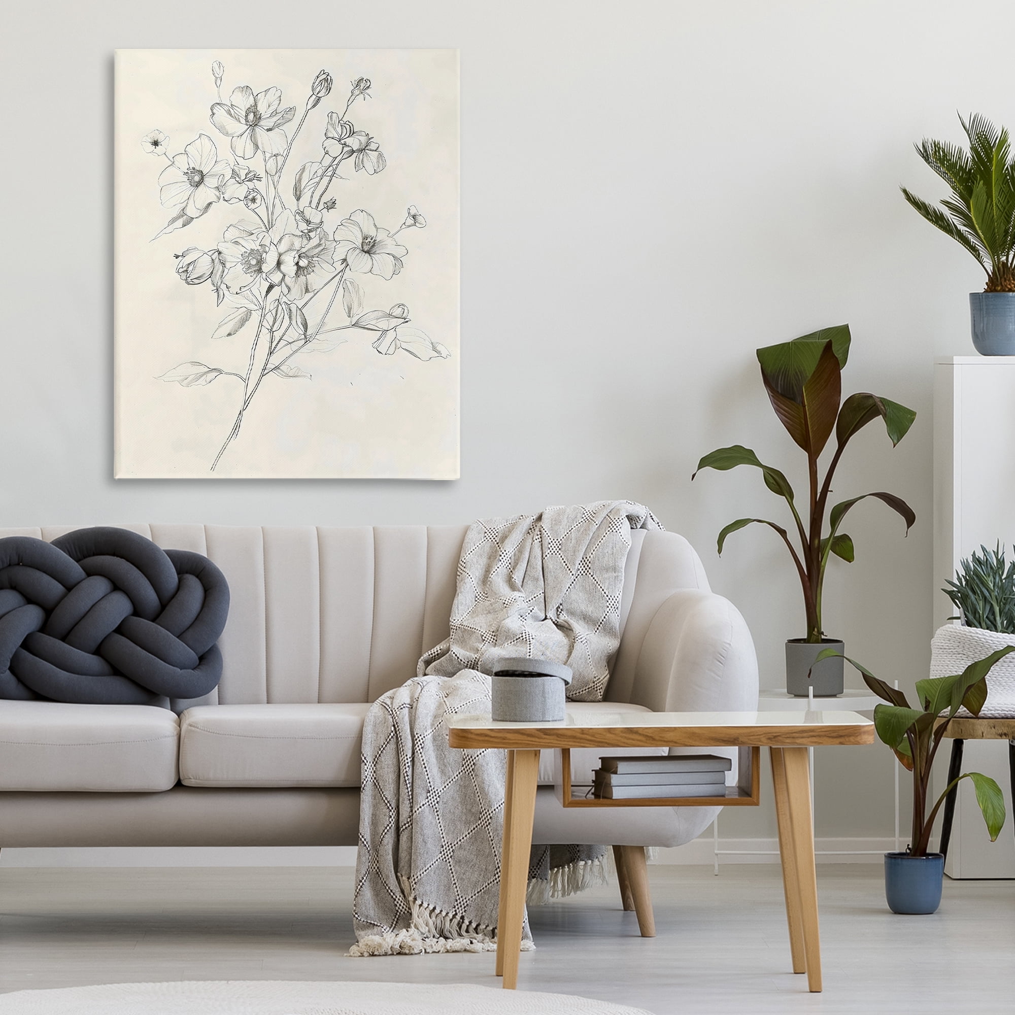 Stupell Industries Wildflower Outline Study Canvas Wall Art, design by Creative Studio