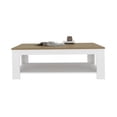 thumbnail image 2 of White Modern Coffee Table with Storage Shelf, Minimalist Design for Living Room, Lounge, Office, 2 of 7