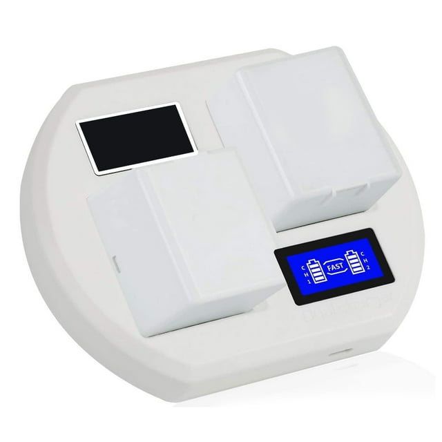 Qiilu Chargeur de Batterie USB pour Appareil Photo, Chargeur Rapide de Batterie USB pour Arlo Pro 2/Pro/walk Light Double Charge LCD Base Intelligente