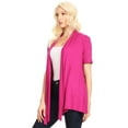 thumbnail image 2 of Women's Loose Fit Short Sleeve Draped Open Front Office Wear Solid Cardigan, 2 of 5