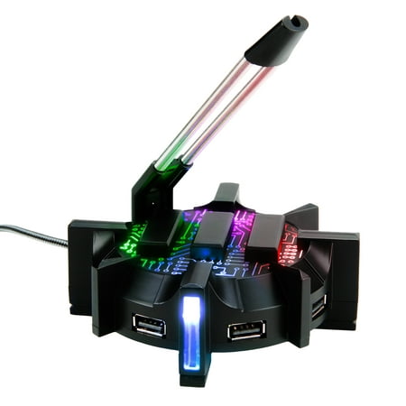 Pro Gaming Mouse Bungee Cable Holder 4 Port USB Hub with 7 LED Modes - Cable Management Support - Improved Accuracy & Weighted Design for Competitive eSports (Best Gaming Mouse Under 100 Dollars)