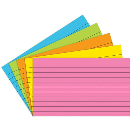 INDEX CARDS 3X5 LINED 75 CT BRITE ASSORTED