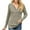 Khaki, variant on Oplxuo Long Sleeve Ribbed Shirts for Women Half Zip V Neck Pullover Tops Ladies Loose Fit Casual Tunic Blouse