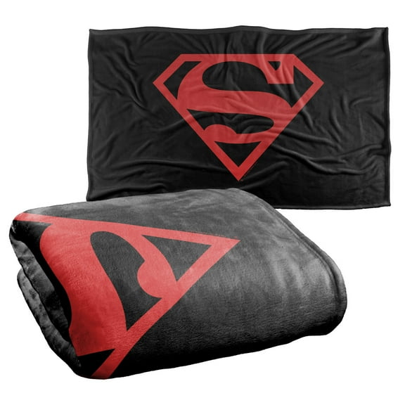 Superman Red On Black Shield Silky Touch Super Soft Throw Blanket 36" x 58"