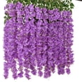 thumbnail image 2 of 10 unidades, flor de glicina simulada, cadena de flores de frijol violeta, flor de seda de plástico colgante, planta decorativa, flor de techo, 2 of 2