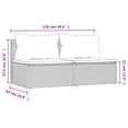 thumbnail image 4 of vidaXL Garden Middle Sofas with Cushions 2 pcs Grey Poly Rattan, 4 of 5