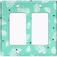 thumbnail image 6 of Metal Light Switch Plate Cover Festive Rosemary Leaves Teal XMS005, 6 of 13