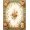 Orange Green Cream, Pattern 18, variant on ODIKA 8'x10' Washable Area Rug Vintage Floral Medallion With Distressed Scrolling Vine Border for Dining Room, Large Office, Lounge, Non-Slip Chair-Friendly Mat