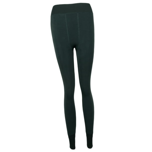 Womens Fashion Opaque Warm Fleece Lined Tights Thermal Winter Tights Pants  Deep Green