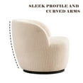 thumbnail image 2 of Kidol & Shellder Swivel Accent Chair Furry Round Barrel Chair 360 Degree Sofa Club Armchairs for Living Room Bedroom, Beige, 2 of 6