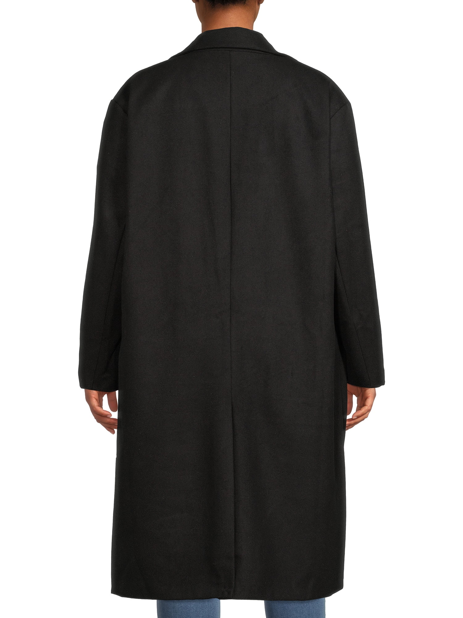 Plus Size Plaid A-Line Duster Coat 