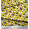 thumbnail image 3 of Soimoi Modal Satin Fabric Puppy Face Dog Print Sewing Fabric Yard 42 Inch Wide, 3 of 3