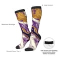 thumbnail image 4 of Sigee Purple Gold Marble Swirls for Socks for Men Women Socks Stocking Compression Socks, 4 of 6