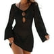 thumbnail image 1 of Vestido de playa de manga larga con escote en V y aberturas para mujer - Falda corta de protección solar para vacaciones, 1 of 7