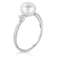 thumbnail image 2 of Natalia Drake 8.00mm Cultured Freshwater Pearl Leaf Ring for Women Size 7 in Rhodium Plated Sterling Silver, 2 of 4