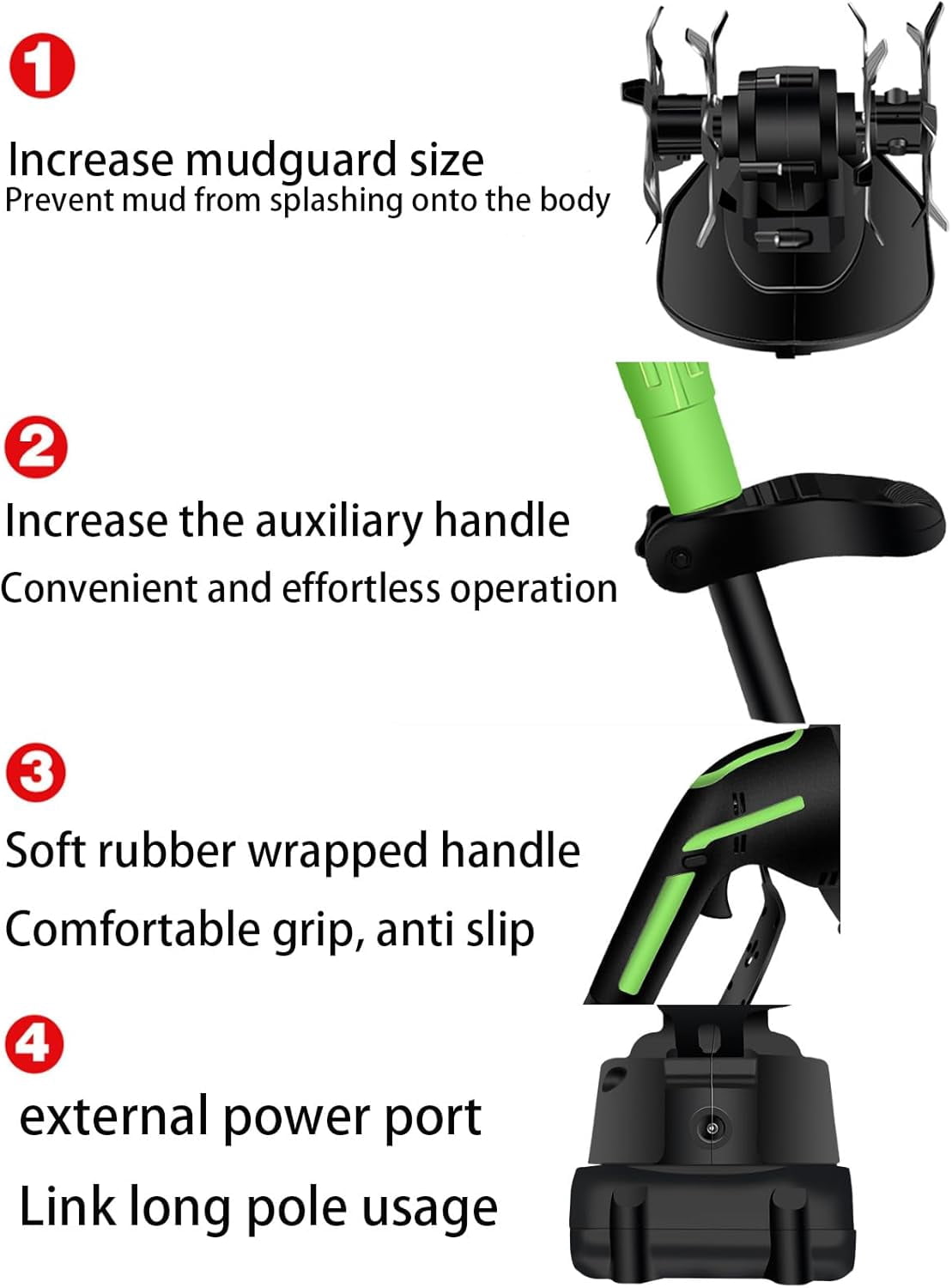 24V 2-in-1 Cordless Tiller & Cultivator with Extension Pole, 2×4.0Ah Batteries Electric Garden Rototiller, Handheld Soil Cultivator for Weeding Trenching Lawn Care (2 * 24V+Rod)