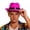 Pink, variant on Glow In The Dark Hat with Black Band British Style Party Performance Prop Fedora Mens Hats Summer One Size