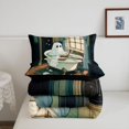 thumbnail image 5 of Feelyou Cute Ghost Bathtub Full Size Comforter Sets, Cartoon Gothic Halloween Bedding Comforter Set, Brown, Black Reversible, 3pcs, 1 Comforter and 2 Pillowcases, 5 of 7