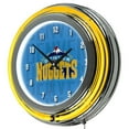 thumbnail image 1 of Trademark NBA1400-DN3 NBA Chrome Double Rung Neon Clock, City - Denver Nuggets, 1 of 5