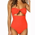 thumbnail image 1 of TIMIFIS Women's Bikini Sets Two Piece Swimsuit High Waisted V Neck Twist Front Adjustable Spaghetti Straps Bathing Suit, 1 of 5