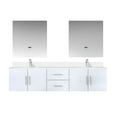 thumbnail image 3 of Geneva 80 in. W x 22 in. D Glossy White Double Bath Vanity, Cultured Marble Top, Faucet Set, and 30 in. LED Mirrors, 3 of 11