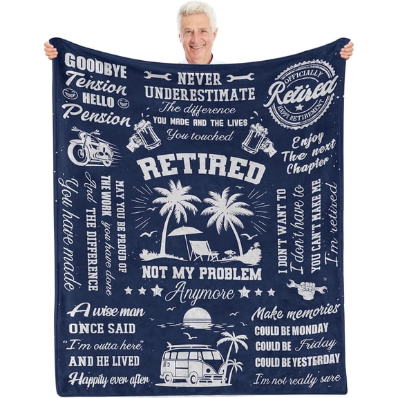 Retirement Gifts for Men - Retirement Blanket, Retirement Gifts for Women 2024, Cool Retirement Gifts, Retirement Blanket for Woman, Best Retired Gifts, for Coworker, 50x60